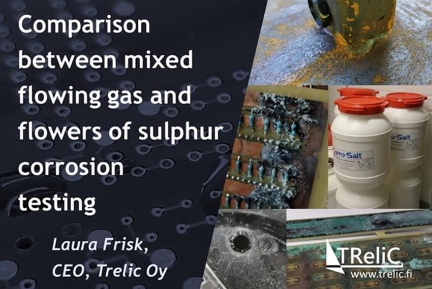 Comparison between mixed flowing gas and flowers of sulphur corrosion testing
